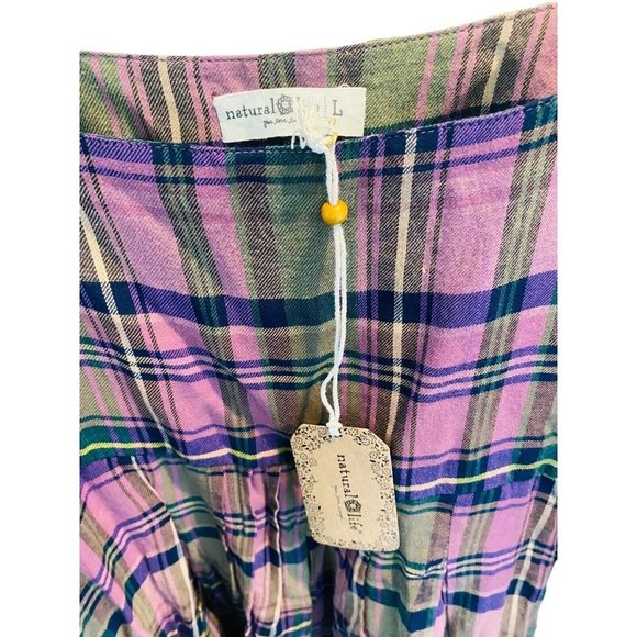 Natural life women's purple Plaid Dress New with tags Sz L - Picture 3 of 6